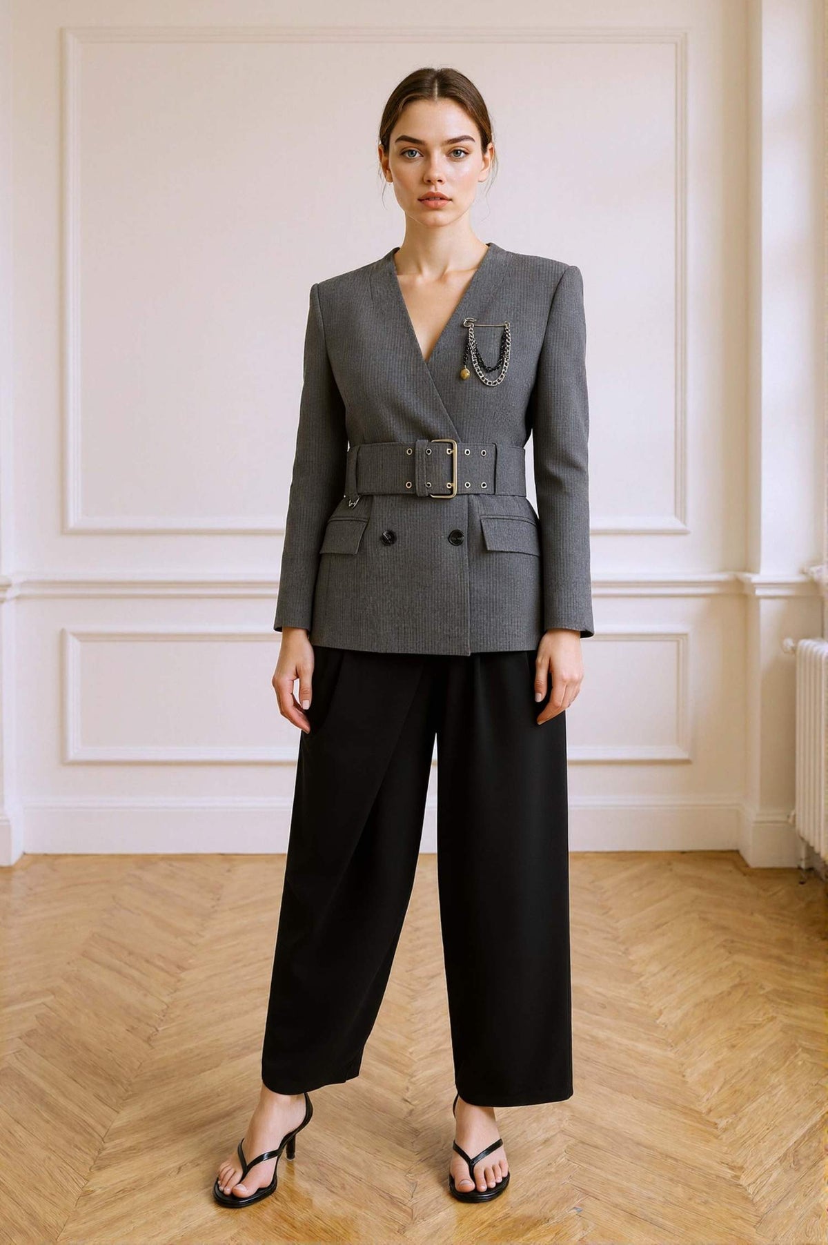 Baggy Fit Zippered Normal Waist Standard Length Trousers