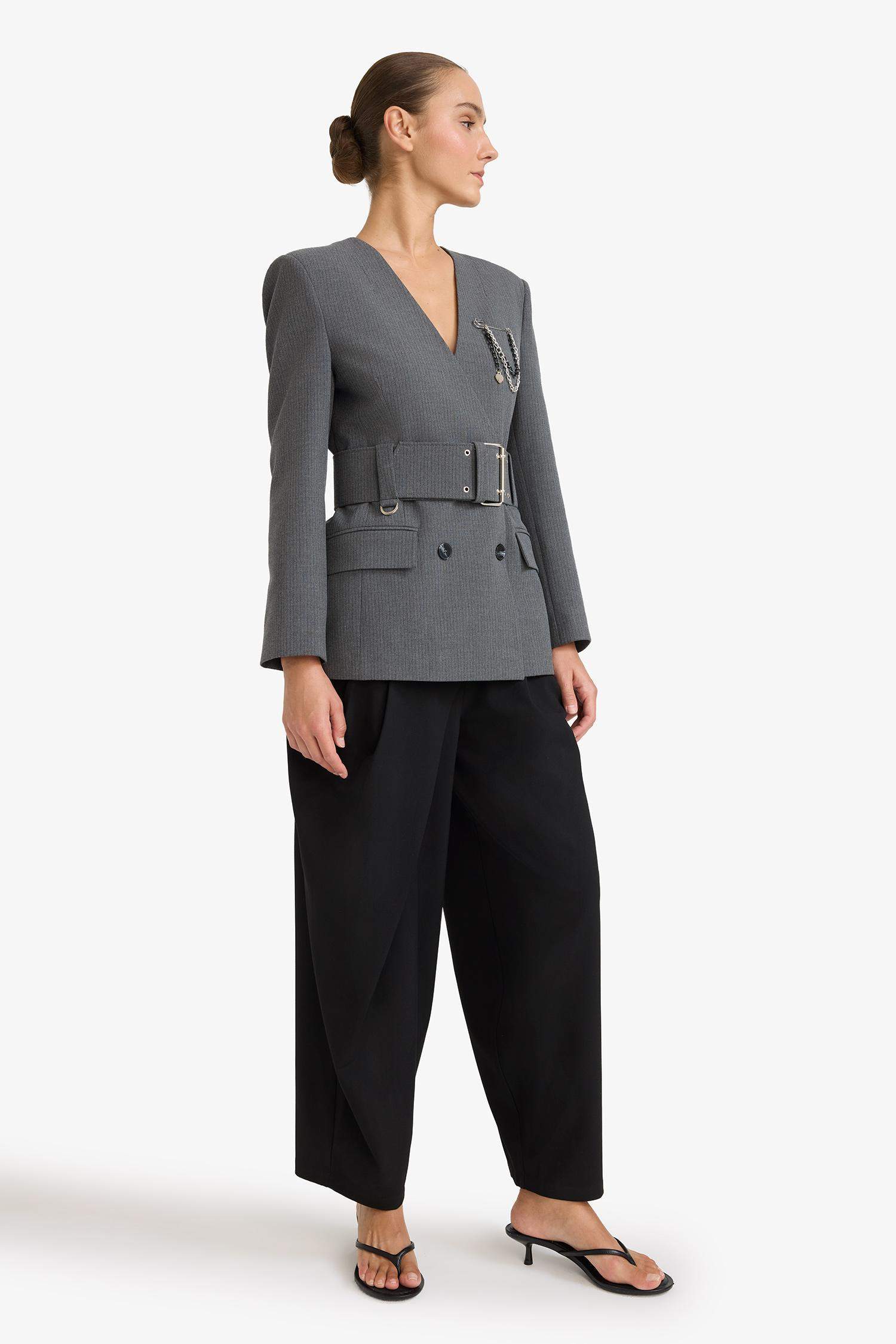 Baggy Fit Zippered Normal Waist Standard Length Trousers