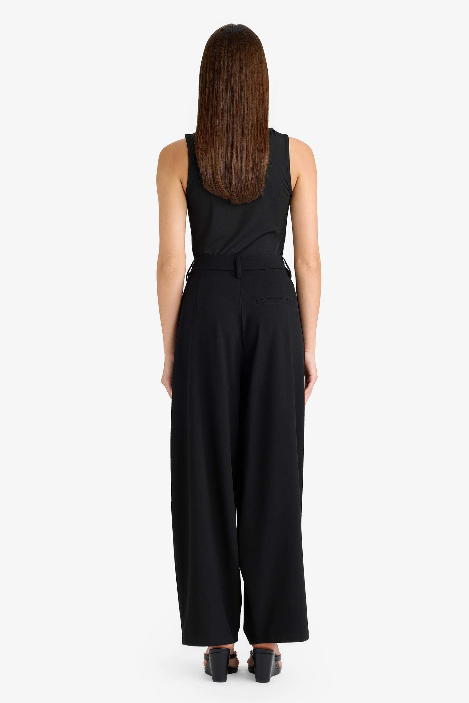 Baggy Fit Zippered Normal Waist Standard Length Trousers