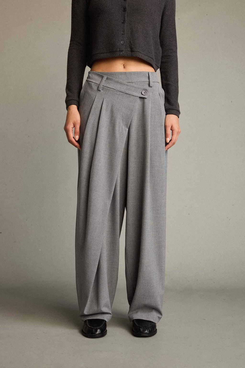 Baggy Fit Zippered Normal Waist Standard Length Trousers