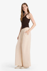 Wide Leg Double Pocket Normal Waist Standard Length Trousers
