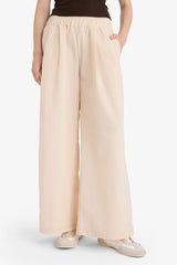 Wide Leg Double Pocket Normal Waist Standard Length Trousers