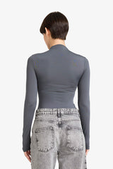 Half Turtleneck Long-Sleeved Snap Button Bodysuit