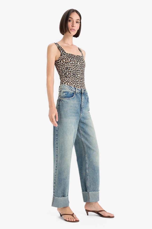 Leopard Print Square Neck Tank Top Main Image