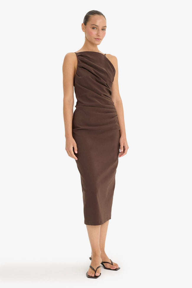 Bodycon Body-Hugging Bengaline Sleeveless Dress Hover Image
