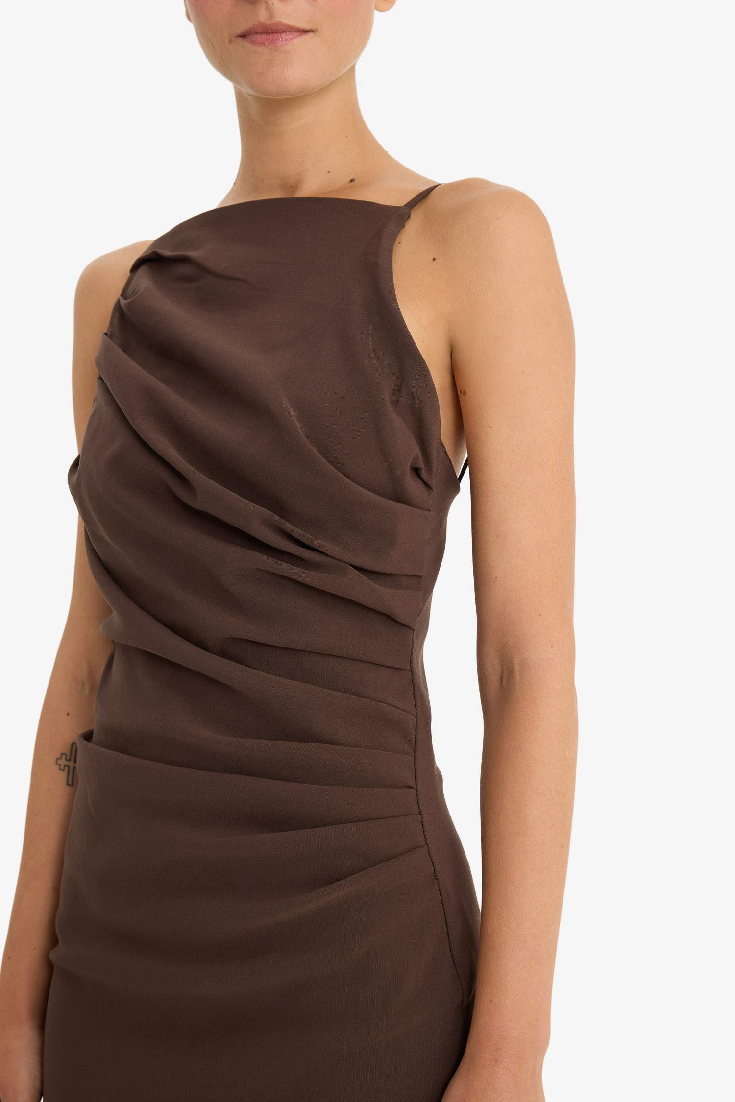 Bodycon Body-Hugging Bengaline Sleeveless Dress