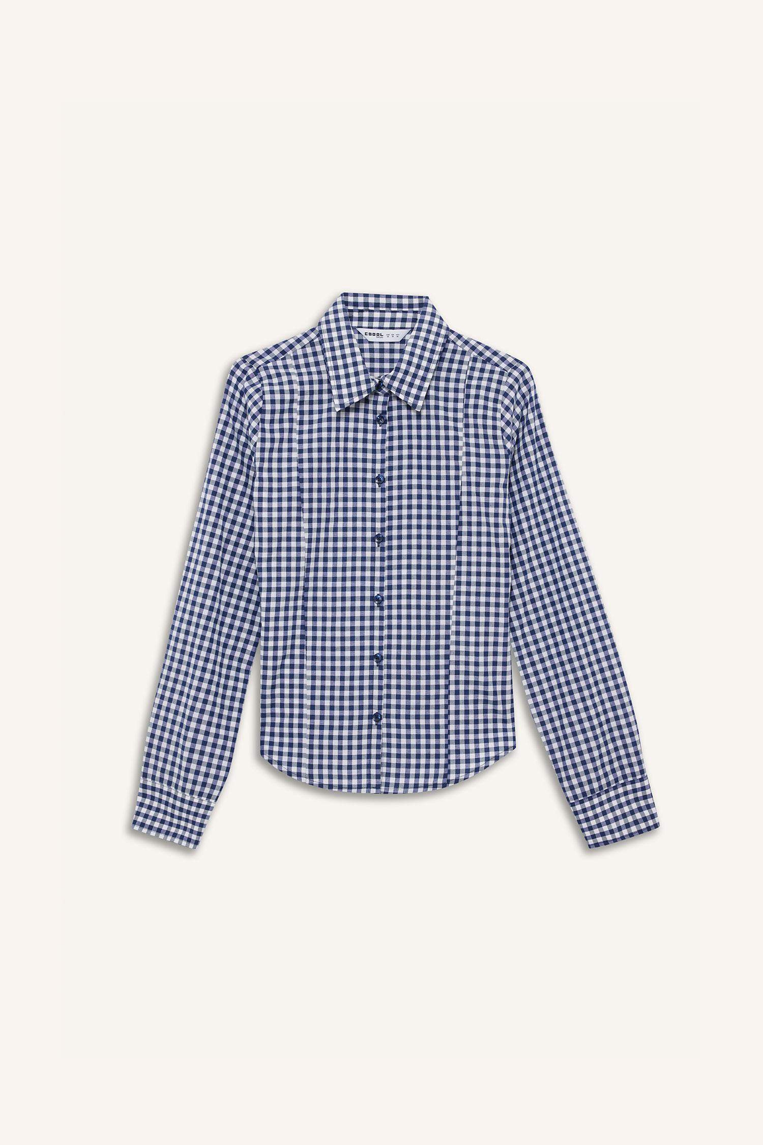 Fitted Plaid Poplin Long Sleeve Shirt