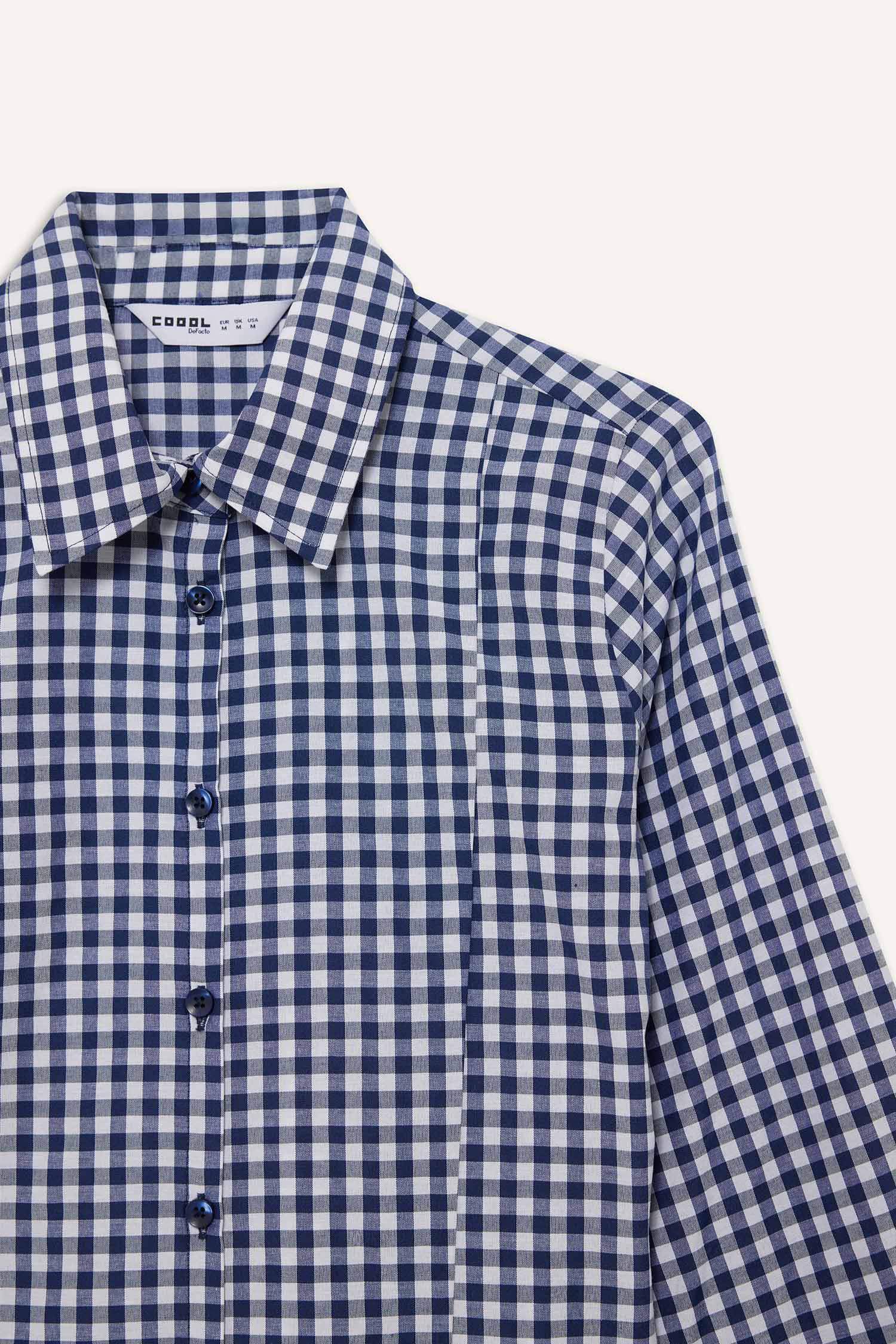 Fitted Plaid Poplin Long Sleeve Shirt