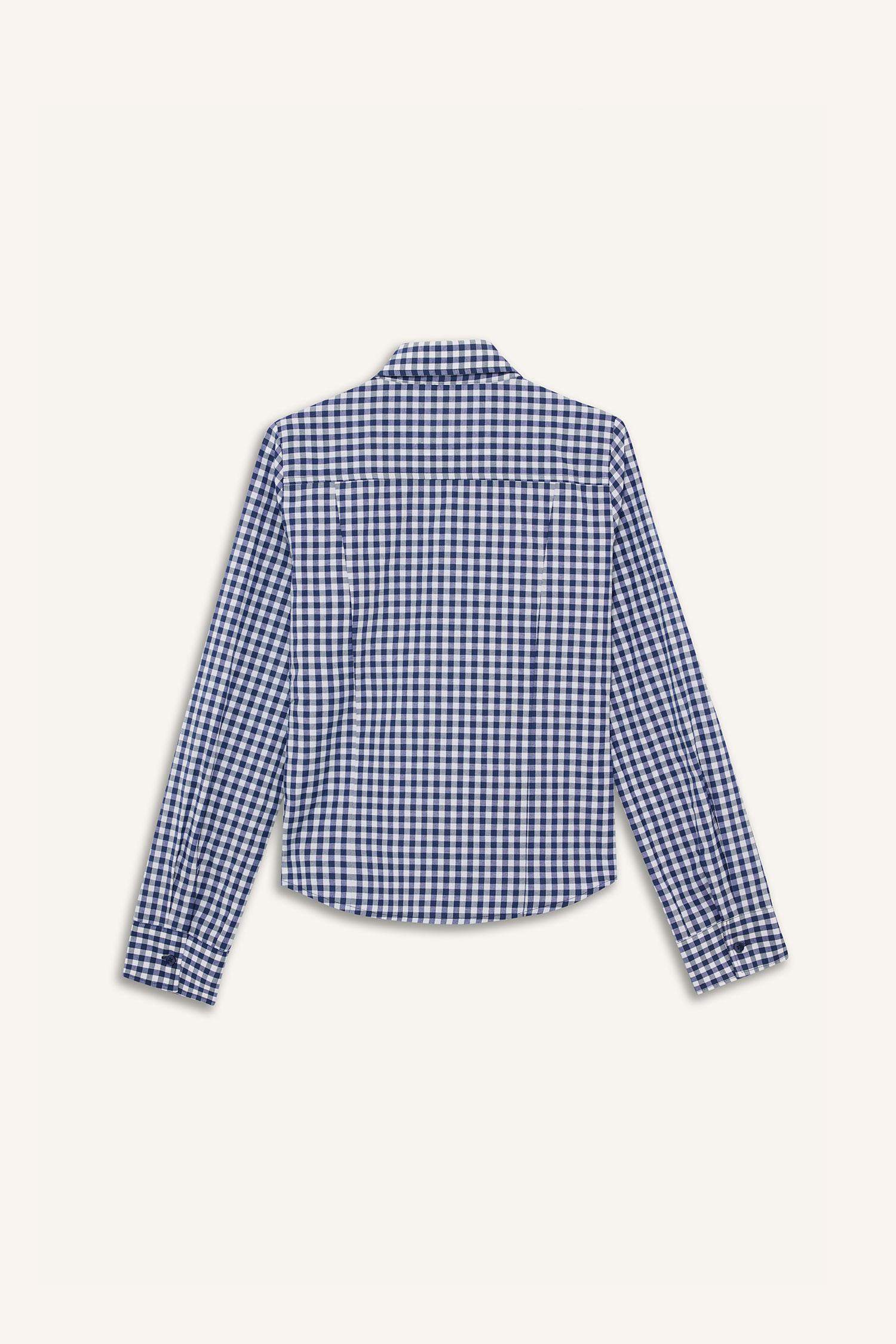 Fitted Plaid Poplin Long Sleeve Shirt