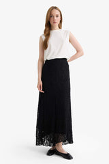 Asymmetrical Lace Maxi Skirt