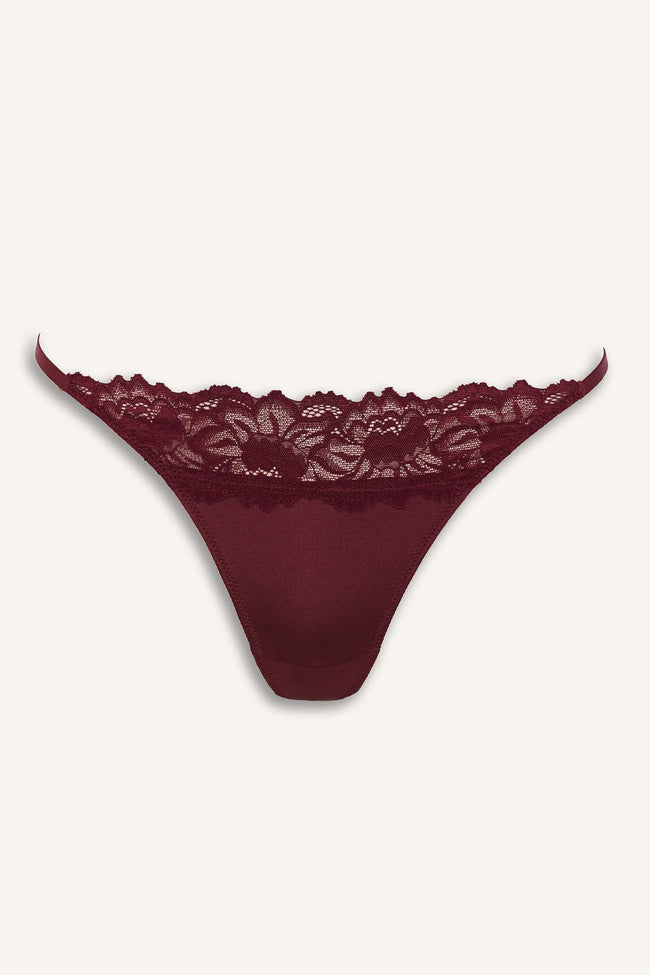 Satin Lace Detail Slip Panty Hover Image