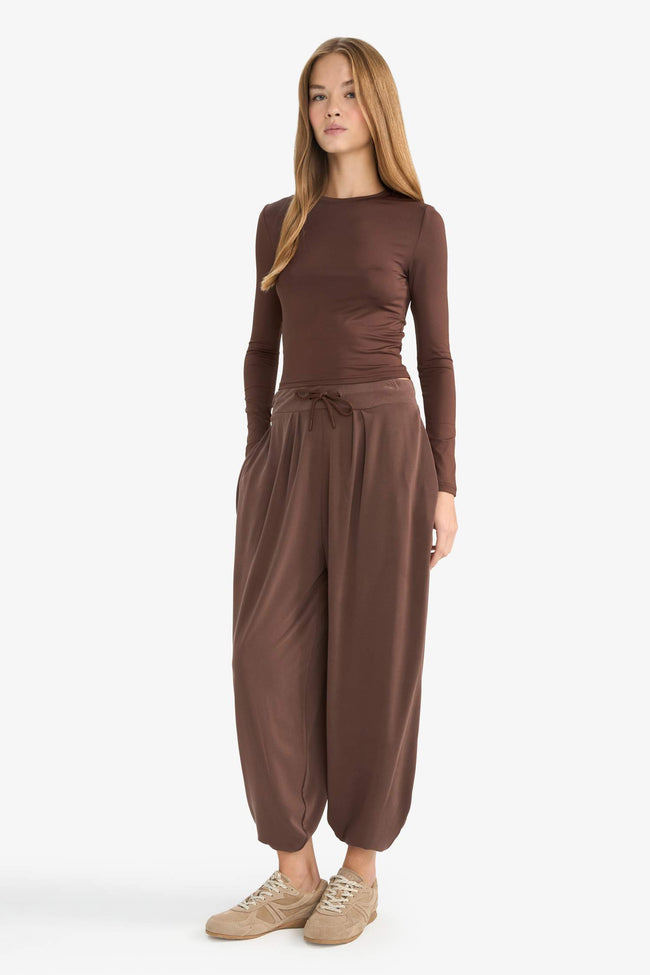 Oversize Wide Fit Modal Pants Hover Image
