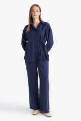 Regular Fit Elastic Waist Modal Trousers