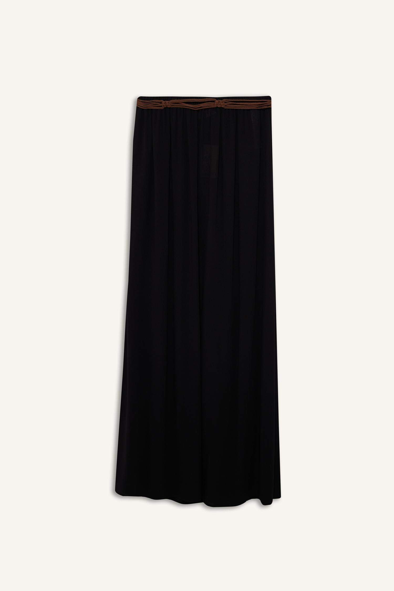 A Cut Crinkle Viscose Maxi Skirt