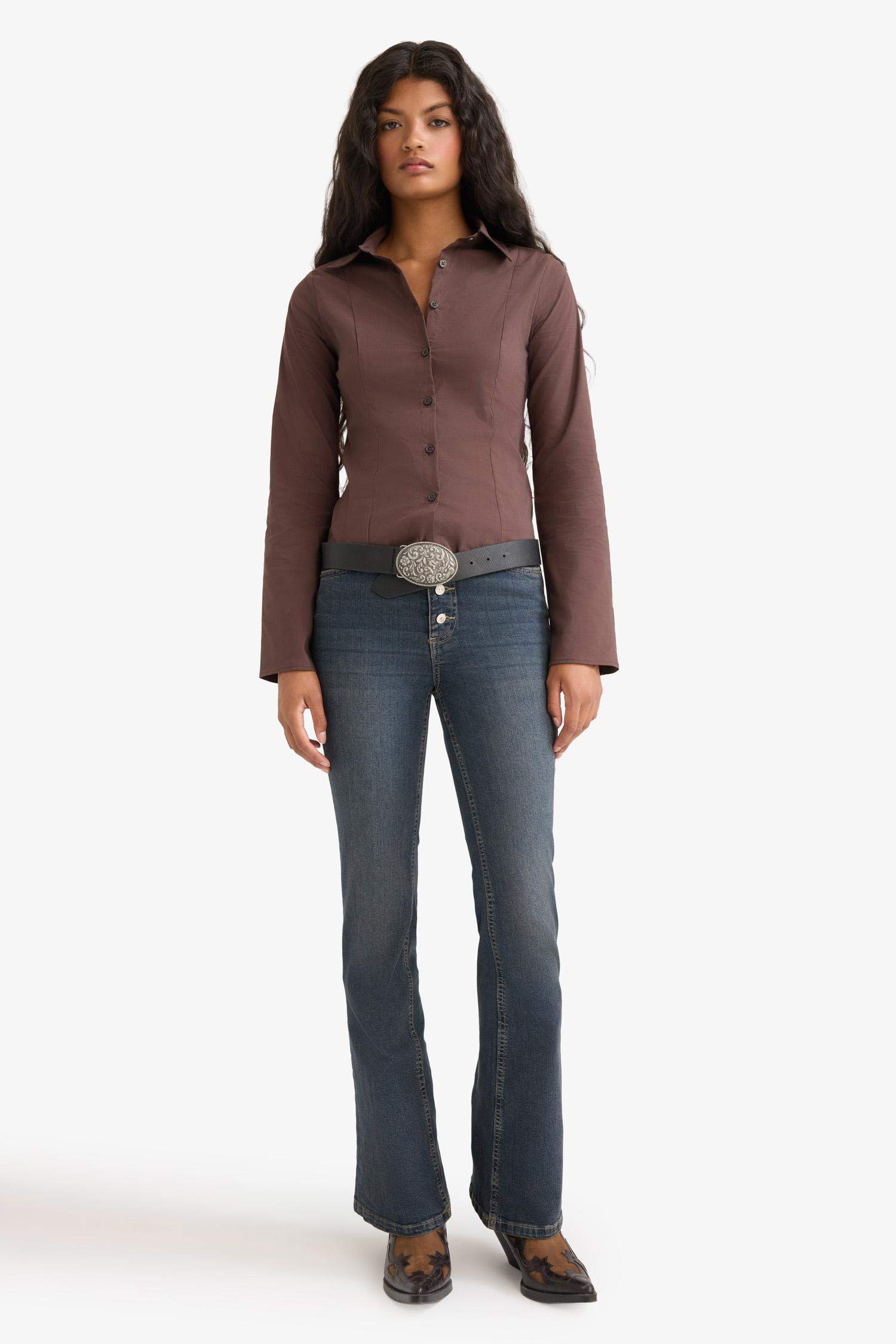 Fitted Poplin Long-Sleeve Shirt