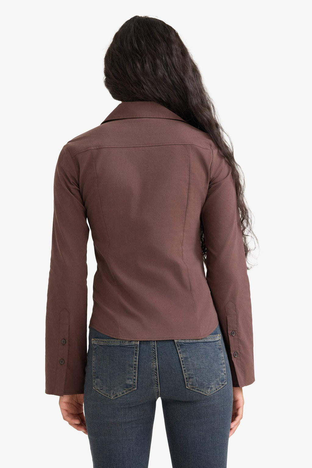 Fitted Poplin Long-Sleeve Shirt