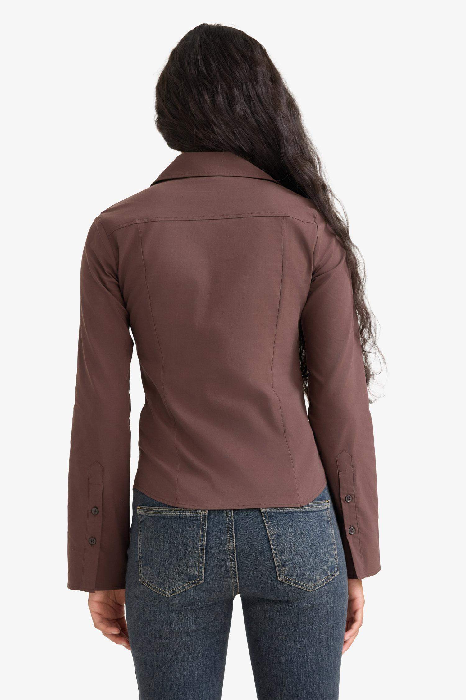 Fitted Poplin Long-Sleeve Shirt