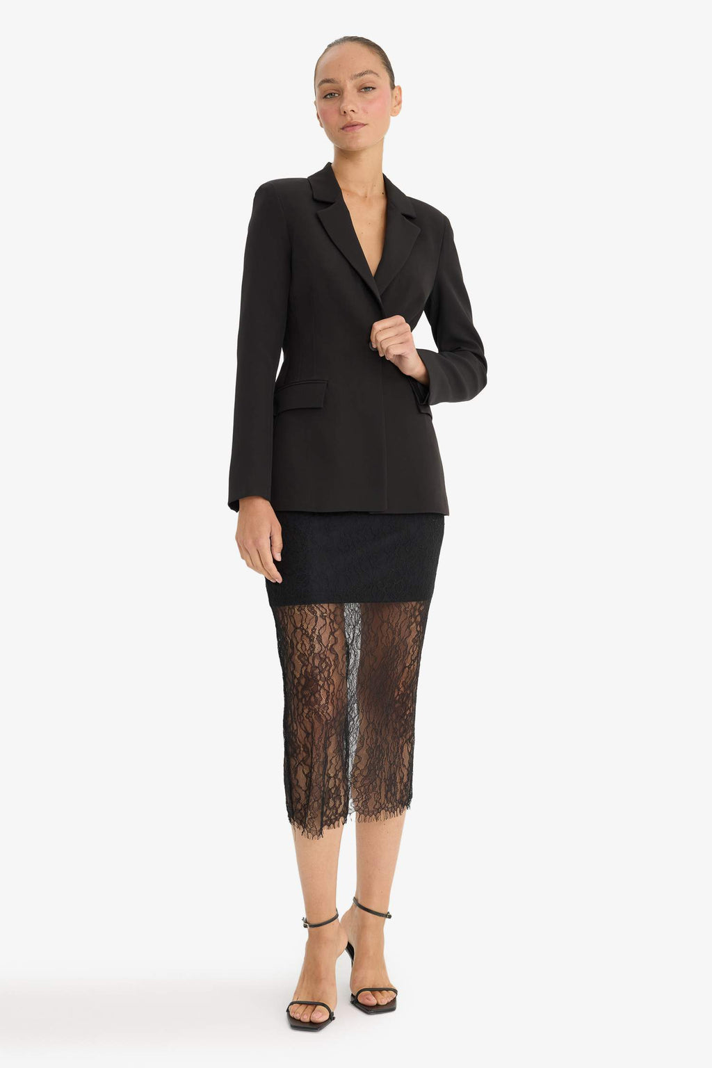 Regular Fit Buttoned Blazer Jacket