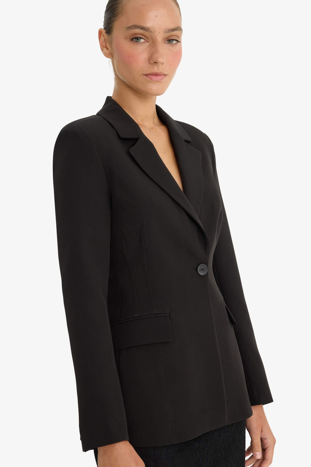 Regular Fit Buttoned Blazer Jacket