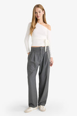 Baggy Fit Double Pocket Normal Waist Standard Length Trousers