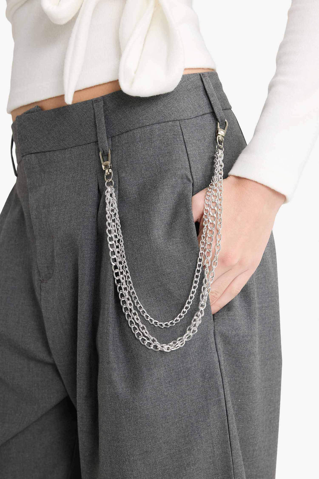 Baggy Fit Double Pocket Normal Waist Standard Length Trousers