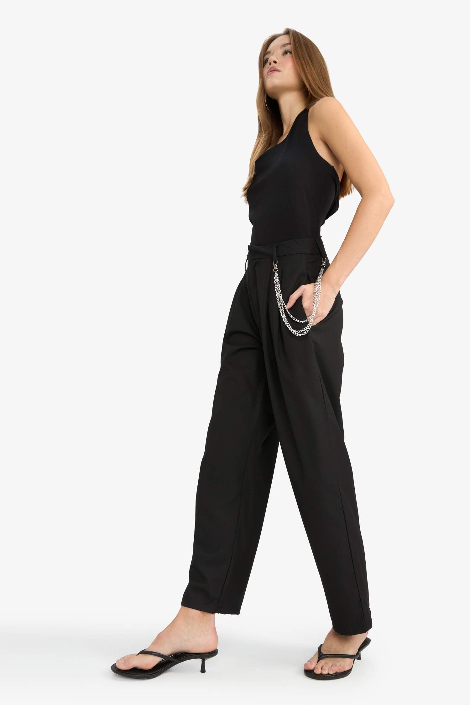 Baggy Fit Double Pocket Normal Waist Standard Length Trousers