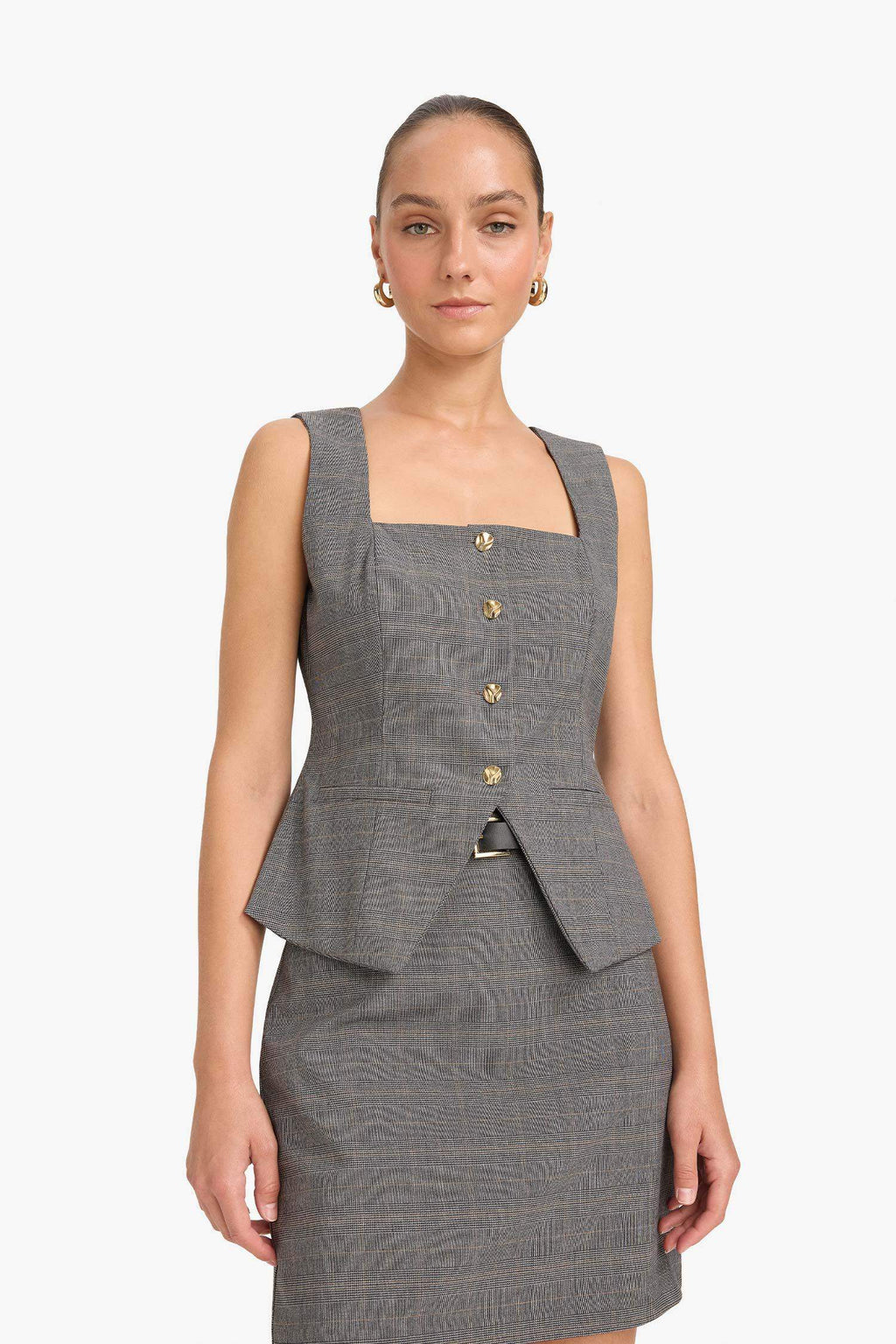 Slim Fit Square Collar Vest