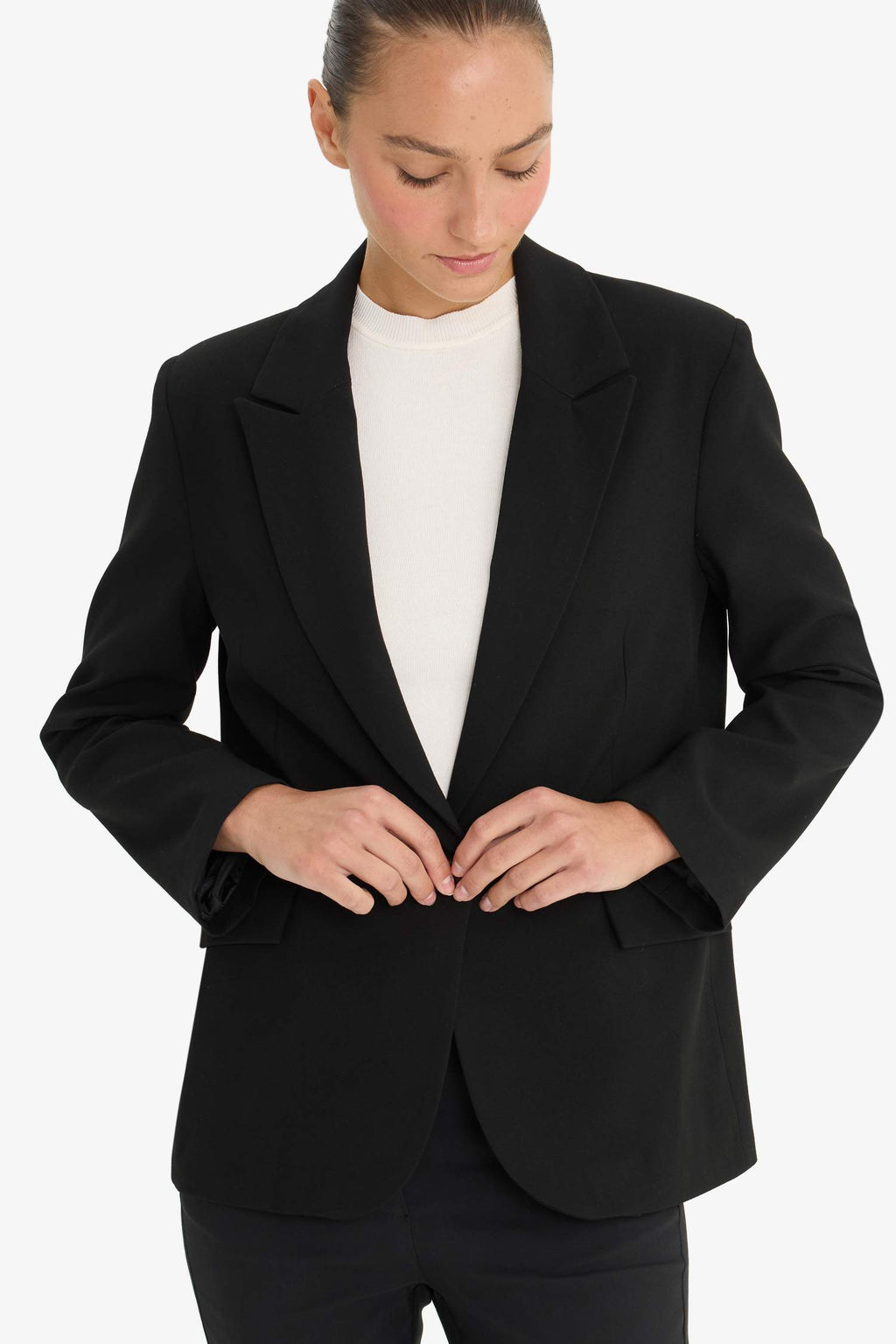 Regular Fit Buttoned Blazer Jacket