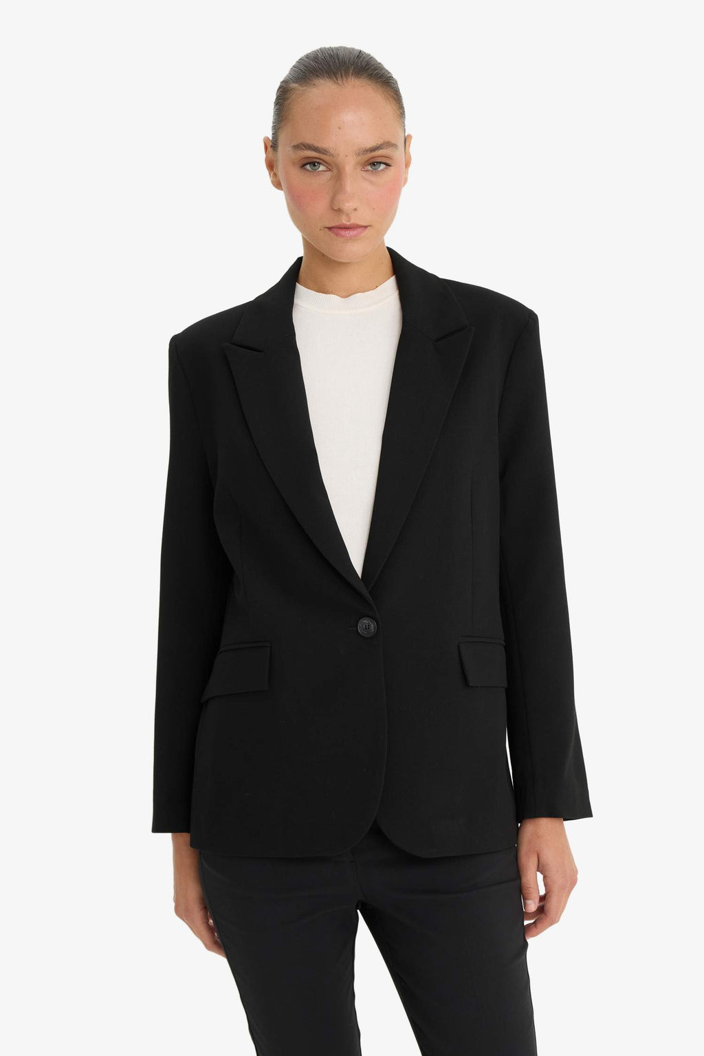Regular Fit Buttoned Blazer Jacket