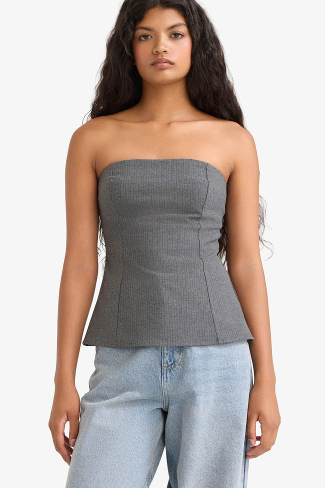 Fitted Strapless Blouse Hover Image