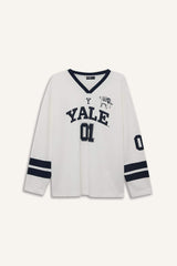 Yale University Regular Fit V-Neck Long Sleeve T-Shirt