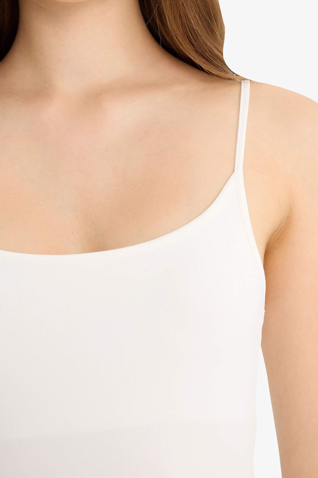 Thin Strap Basic Plain Snap Bodysuit