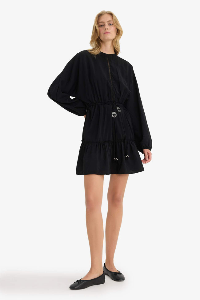 Crew Neck Long Sleeve Mini Dress Hover Image