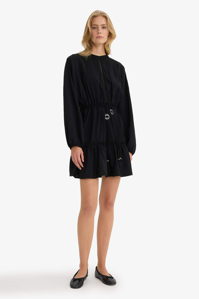 Crew Neck Long Sleeve Mini Dress Main Image