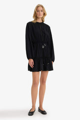 Crew Neck Long Sleeve Mini Dress