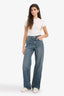 Straight Wide High Waist Wide Leg Jeans Snow Wash Pants