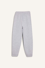 Basic Plain Pocketed Waist Tied Thick Jogger Sweatpants