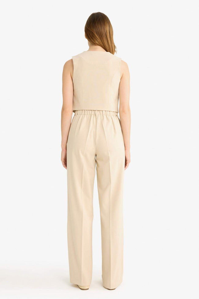 Wide Leg Zip-Up High-Waisted Standard Length Trousers Main Image