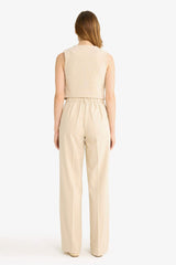 Wide Leg Zip-Up High-Waisted Standard Length Trousers