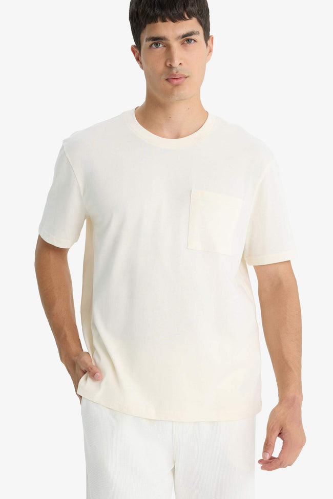 Crew Neck Combed Cotton Short Sleeve T-Shirt Hover Image