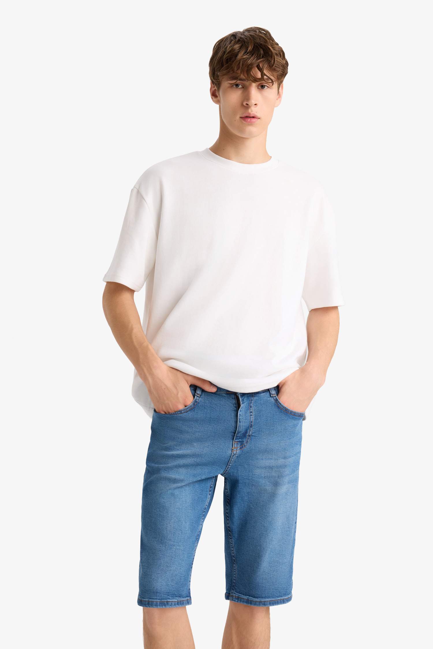 Regular Fit Jean Bermuda Shorts