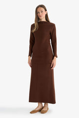 Boat Neck Long Sleeve Knitted Tunic