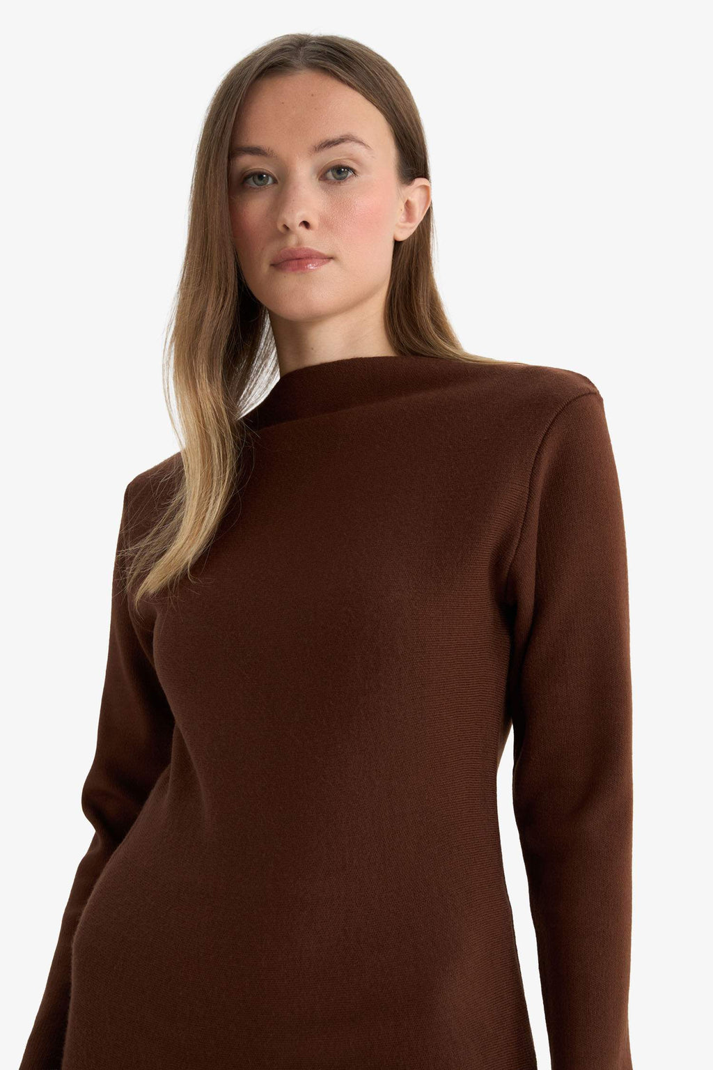 Boat Neck Long Sleeve Knitted Tunic