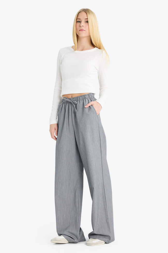Wide Leg Striped Trousers Main Image