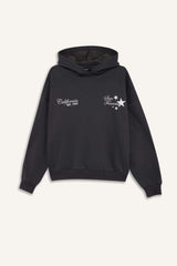 Overshirt Fit Hooded Printed Thick Sweatshirt