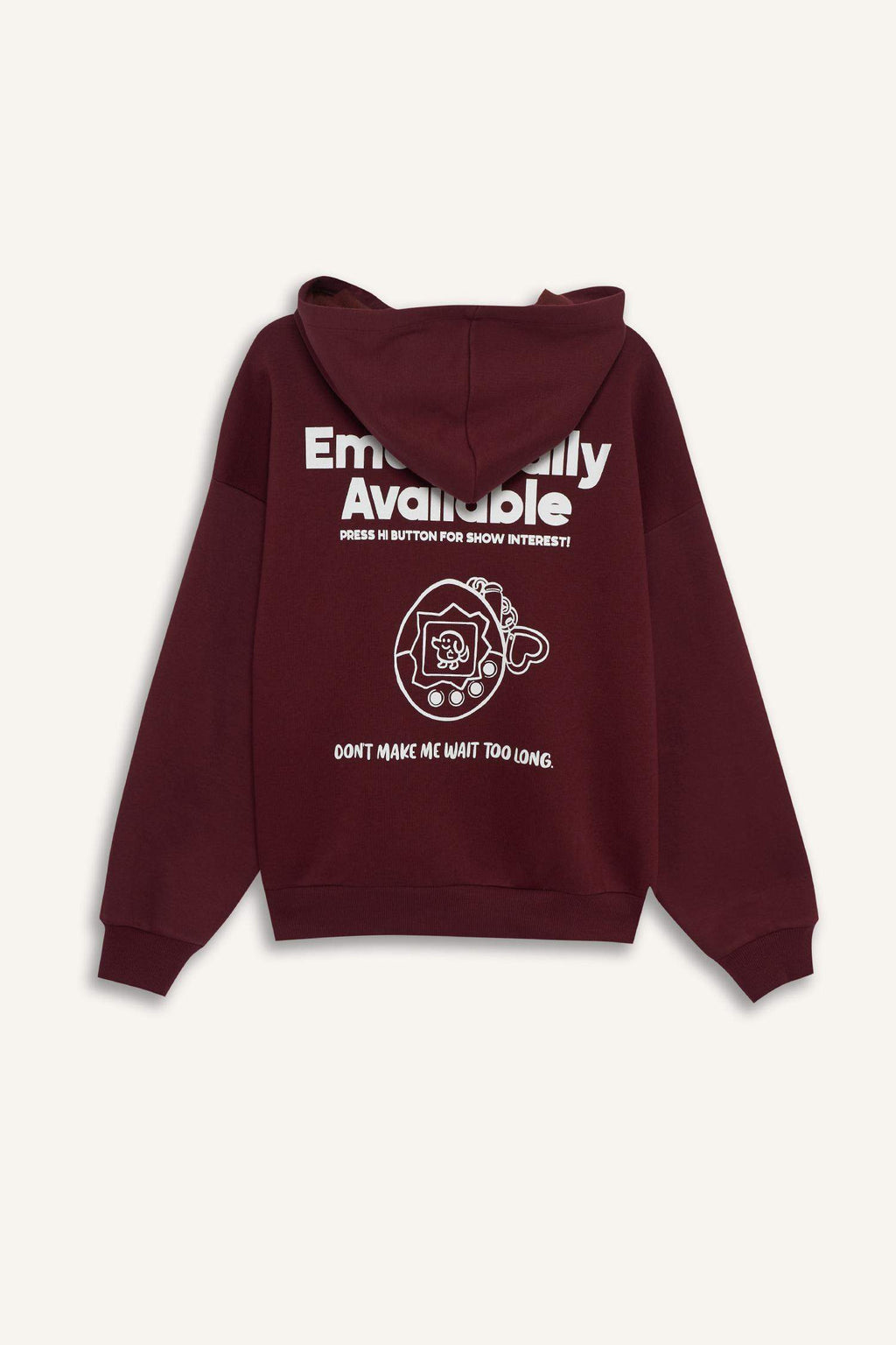 Overshirt Fit Hooded Printed Thick Fabric Sweatshirt