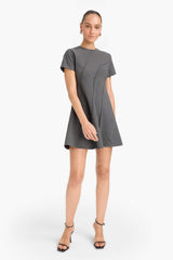 Crew Neck Short Sleeve Mini Dress