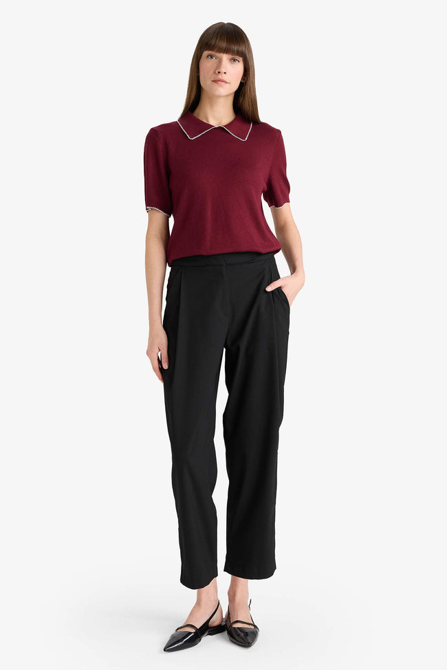 Barrel Fit Crop Ankle Length Trousers Main Image