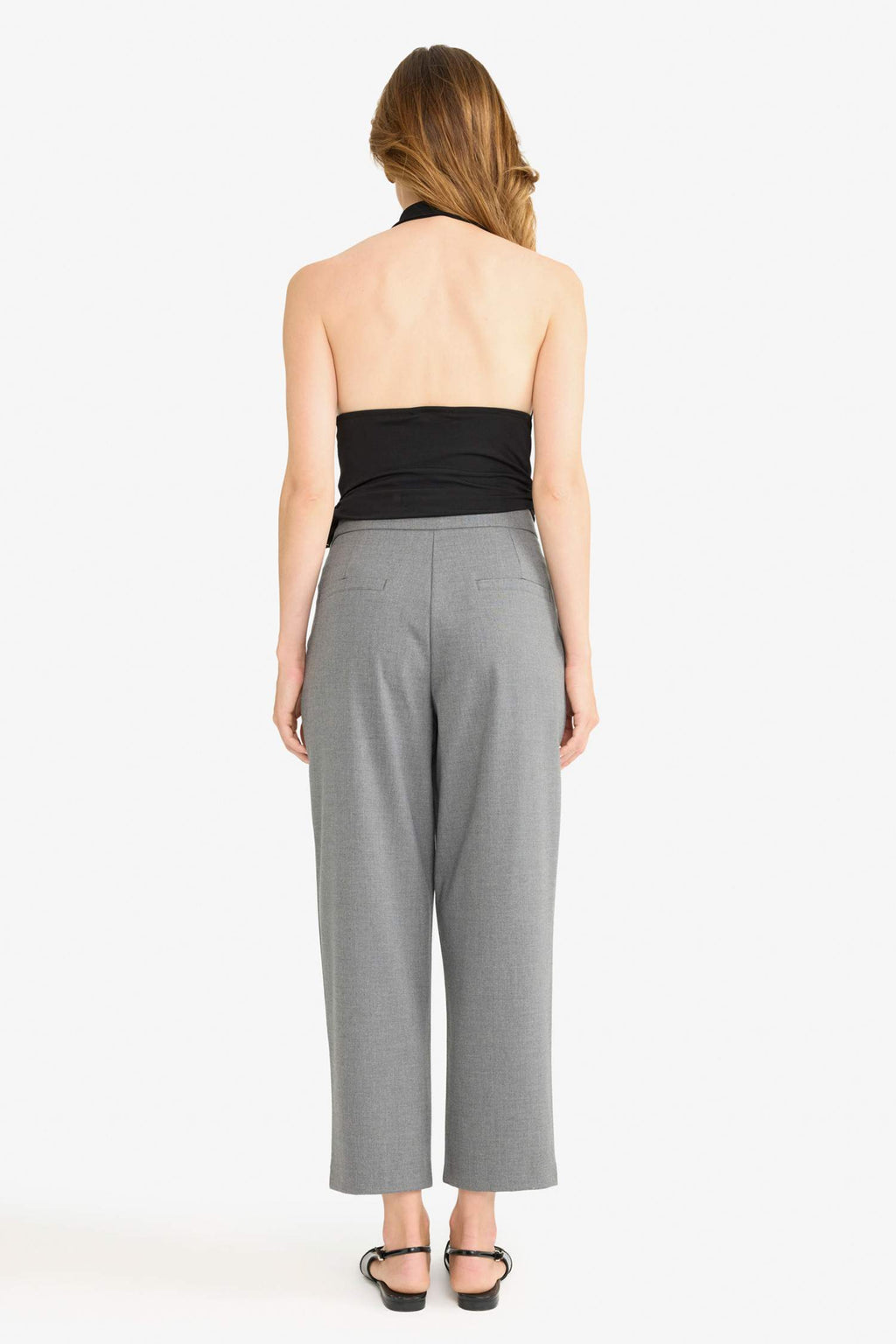 Barrel Fit Crop Ankle Length Trousers