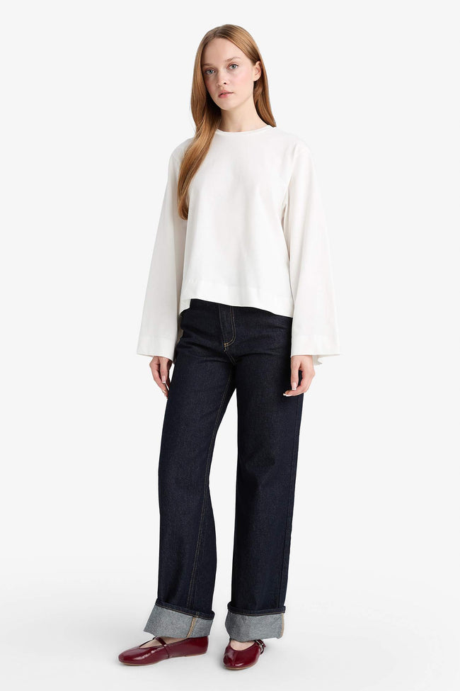 Regular Fit Crew Neck Long Sleeve T-Shirt Tunic Main Image